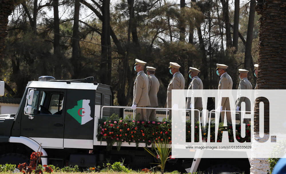 Funeral Of Former President Abdelaziz Bouteflika Funeral procession for former President Abdelaziz Bouteflika upon his arrival at El-Alia cemetery in the capital Algiers on September 19, 2021. Algiers Algeria bensalem-notitle210919_nphMs