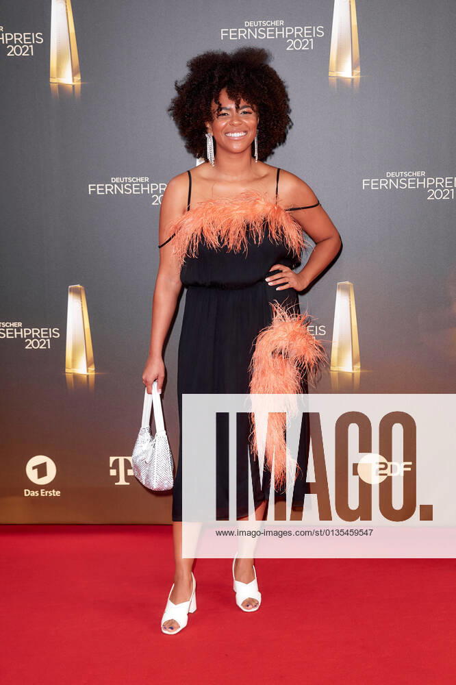 The German Television Award 2021 Aminata Belli on the red carpet at the German Television Award ceremony at the Tanzbrunnen in Cologne, Germany