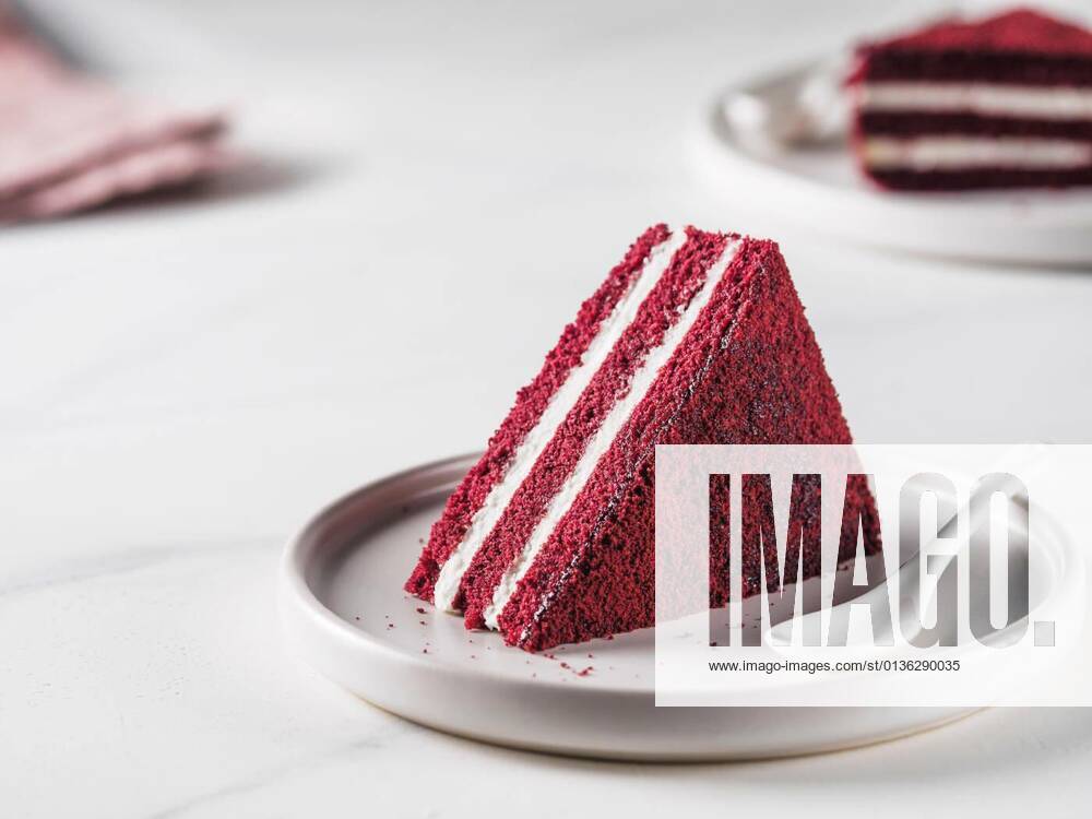 Piece of red velvet cake with perfect texture, 12.10.2020,