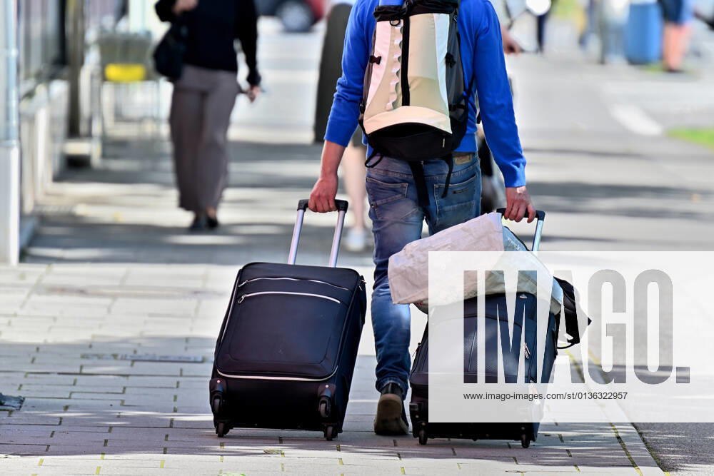 Everything with you With suitcases, backpack and bag it goes on the big journey Munich Bavaria Germany