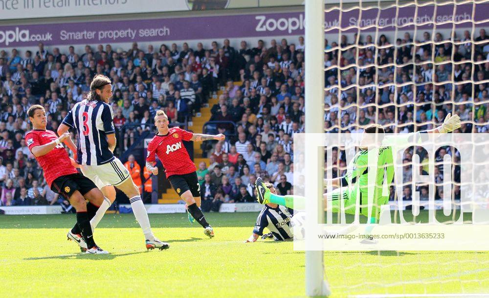 Manchester United s Alex Buttner scoring his sides third goal..- Barclays Premier League - West Bromwich Albion vs Manchester United - The Hawthrowns - West Bromwich - 19 05 2013 - Pic David Klein Sportimage .