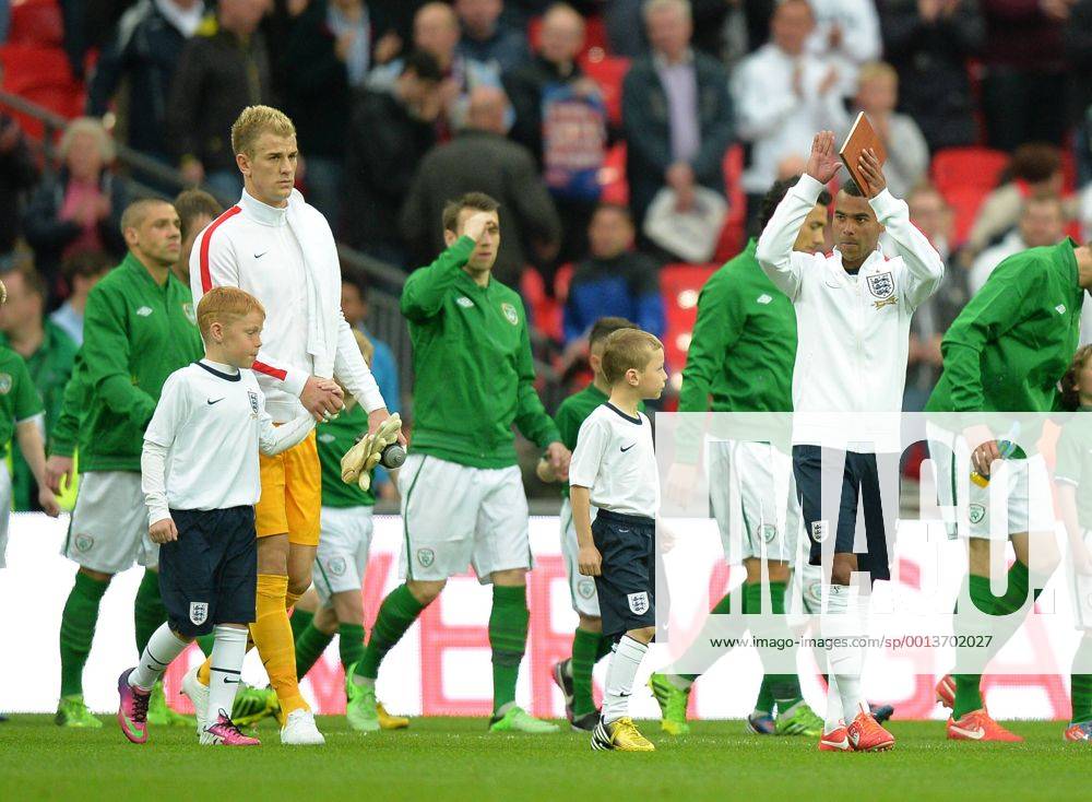 Ashley Cole of England leads out the team as captain - International Friendly - England vs Republic of Ireland - Wembley Stadium - London - England - 29 05 13 - Picture Simon Bellis Sportimage .