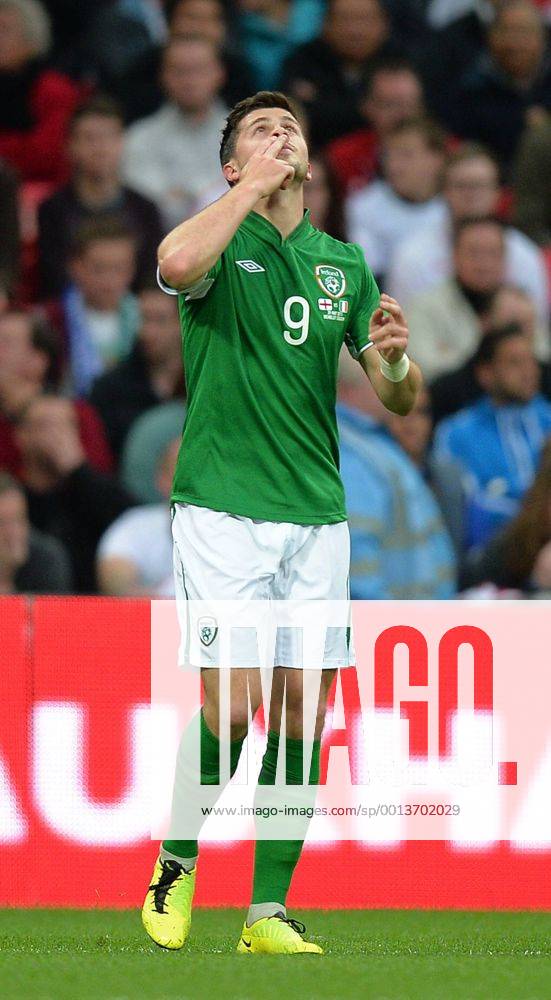 Shane Long of Ireland celebrates scoring the first goal - International Friendly - England vs Republic of Ireland - Wembley Stadium - London - England - 29 05 13 - Picture Simon Bellis Sportimage .