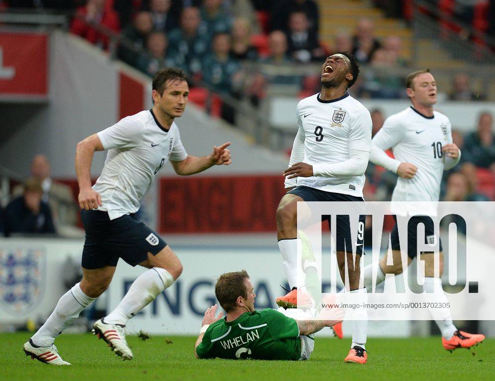 Daniel Sturridge of England pulls up following a clash with Glenn Whelan of Ireland - International Friendly - England vs Republic of Ireland - Wembley Stadium - London - England - 29 05 13 - Picture Simon Bellis Sportimage .