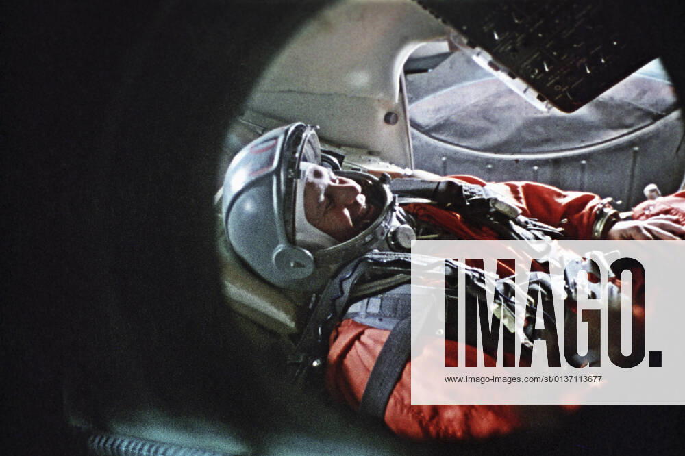 Pavel Popovich in the cockpit of space ship 631612 01.11.1962 Hero of the Soviet Union, fourth the USSR cosmonaut Pavel Popovich (born in 1930) in the cockpit of space ship. Photo from film Star brothers . Dmitry Gasyuk Sputnik Moscow Russia