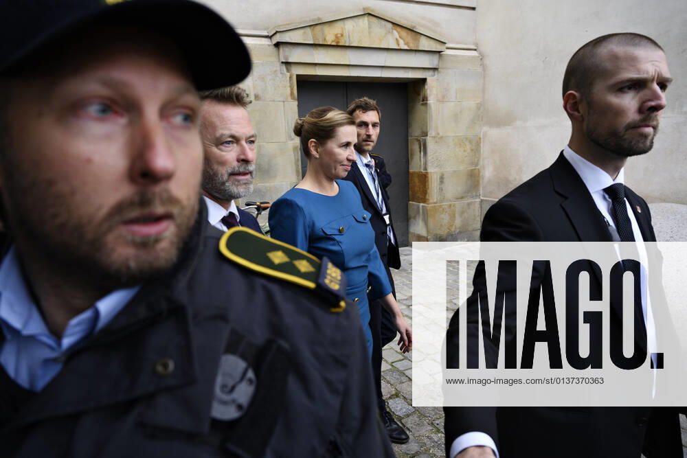Prime Minister Mette Frederiksen S and her husband Bo Tengberg arrive for worship in connection with the opening of the Folketing in Christiansborg Castle Church in Copenhagen on Tuesday 5 October 2021, Copenhagen Denmark