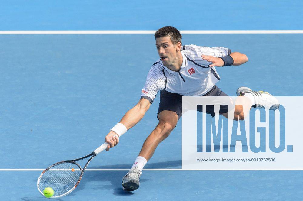 Jan. 18, 2013 - Melbourne, Victoria, Australia - January 18, 2013: Novak Djokovic (SRB) in action in a third round match against Radek Stepanek (CZE) on day five of the 2013 Australian Open grand slam tennis tournament at Melbourne Park in Melbourne, Australia. Sydney Low Cal Media Tennis 2013 - Australian Open - Day 5 - ZUMAc04