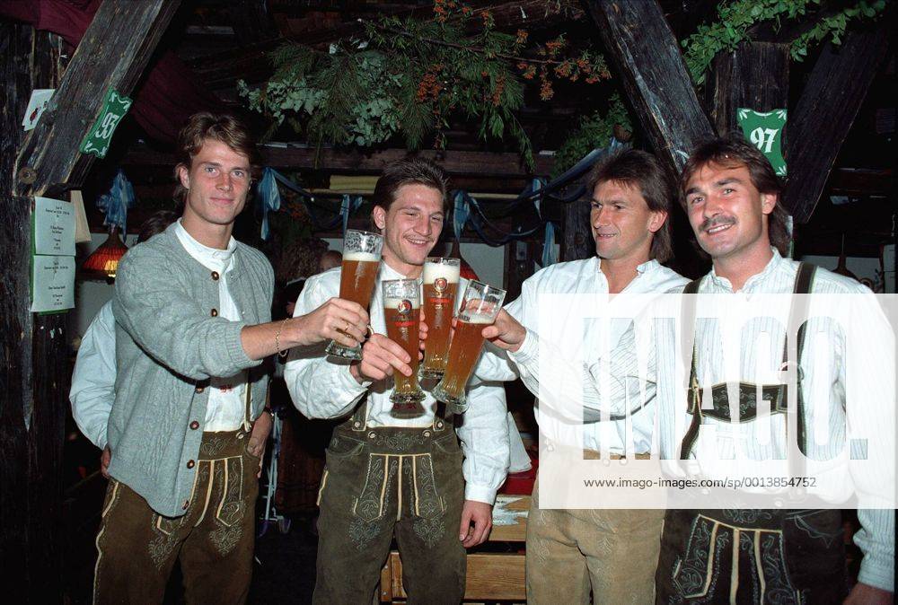 FC BAYERN München auf der Wiesn - Brian Laudrup, Thomas Kastenmaier, Klaus Augenthaler, Raimond Aumann