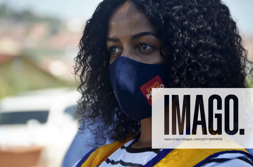 (211024) -- KAMPALA, Oct. 24, 2021 -- Photo taken on Oct. 24, 2021 shows a slogan on participant s face mask which reads End Polio Now during an event to mark World Polio Day in Kampala, Uganda. (Photo by Xinhua) UGANDA-KAMPALA-WORLD POLIO DAY-IMMUNIZATION ACTIVITIES NicholasxKajoba