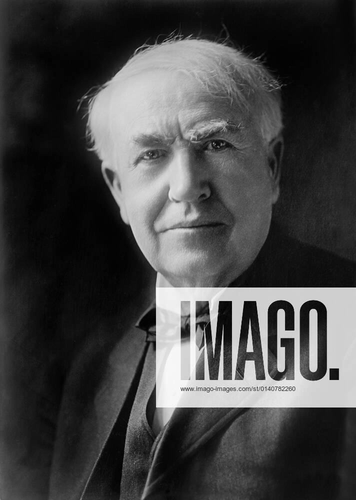 Thomas Alva Edison (1847-1931), American Inventor, head and shoulders Portrait, Detroit Publishing Company, 1920