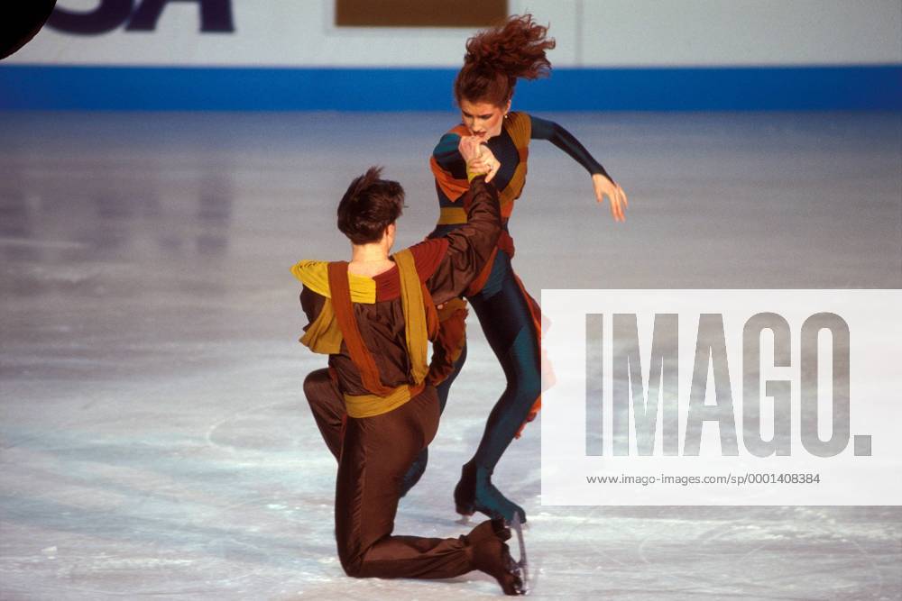 Marina Klimova und Sergej Ponomarenko (beide UdSSR) Eistanz WM Weltmeisterschaft 1991, Eistanzen, Aufnahmedatum geschätzt, Gruppe München Dynamik,