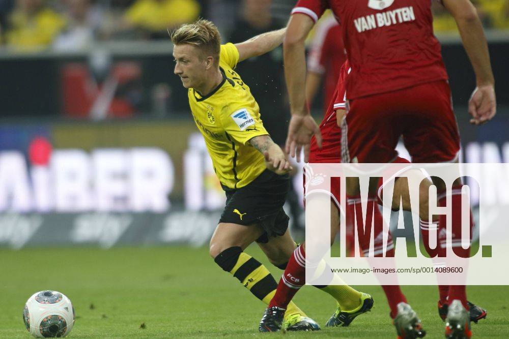 Supercup Deutschland 2013 Borussia Dortmund vs. FC Bayern München 4:2 HIER Marco Reus (Borussia Dortmund) ist zu wendig und zu quirlig für viele stabile Bayern
