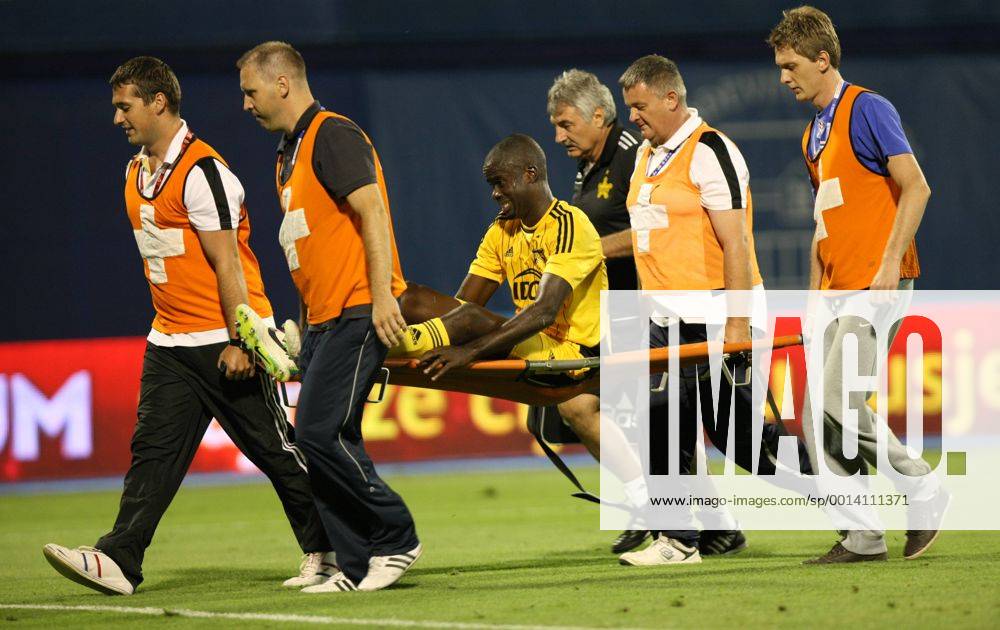 Zagreb, 30.7.2013. - UEFA Champions League 2013 2014, Third Qualifying Round, Stadium Maksimir. GNK Dinamo Zagreb (blue) - FC Sheriff Tiraspol (yellow). Djibril Tamsir Paye GNK Dinamo - FC Sheriff