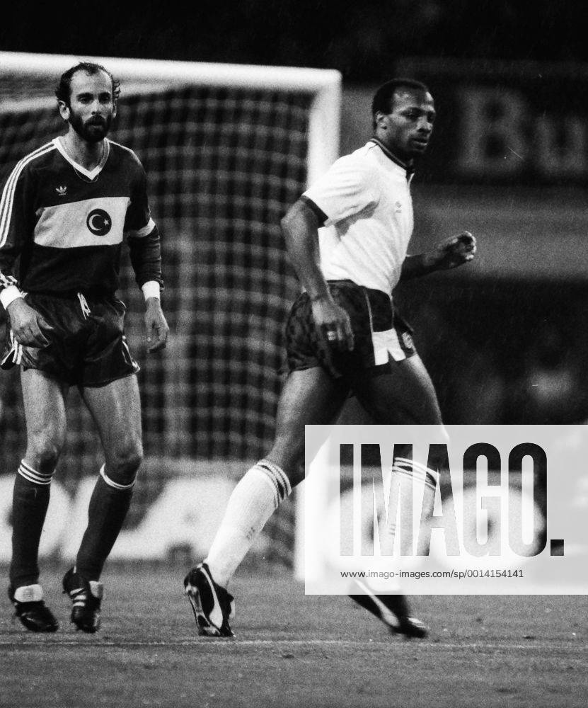 Football - 1987 1988 European Championship Qualifier - Group Four: England 8 Turkey 0 England s Cyrille Regis at Wembley. 14 10 1987