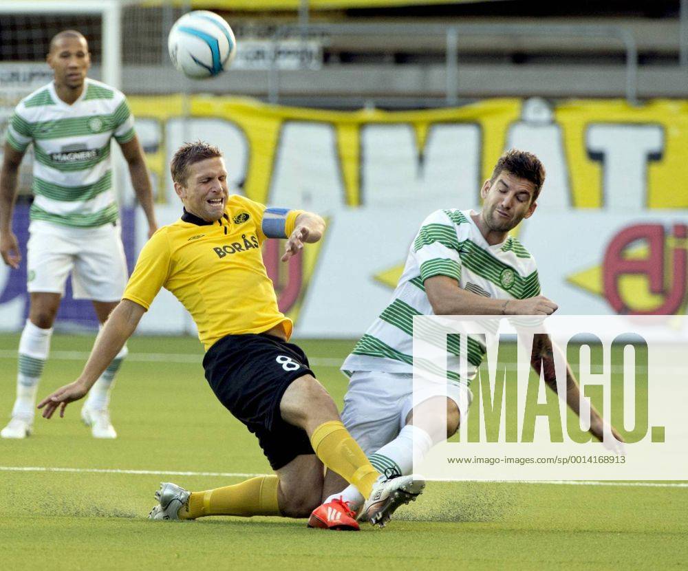 Sweden Boras 2013 08 07 UEFA Champions League IF Elfsborg Bogard vs Celtic FC Glasgow: Anders Svensson (Elfsborg)Charilie Mulgrew(Celtic) KP0300