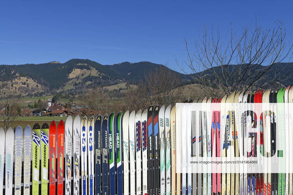 Germany, Bavaria, Steckenbergalm near Unterammergau, old skis, LB000775