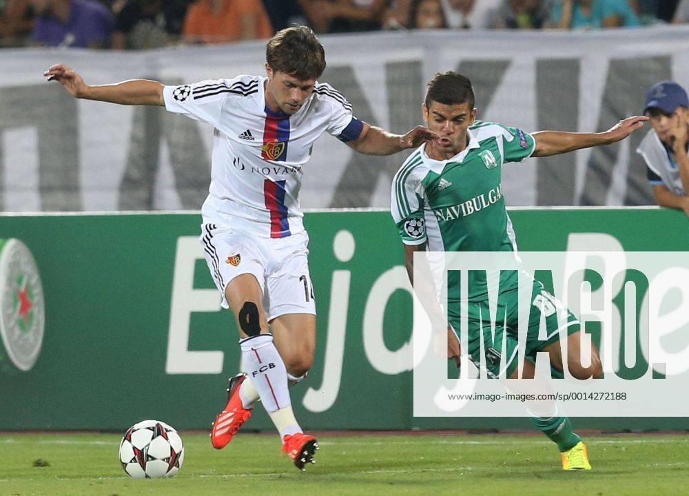 Sofia(Bulgaria) PFC Ludogorets-FC Basel Razgrad UEFA Champion League play off men s football Valentin Stocker(L) FC Basel and Junior Caicara(R) PFC Ludogorets