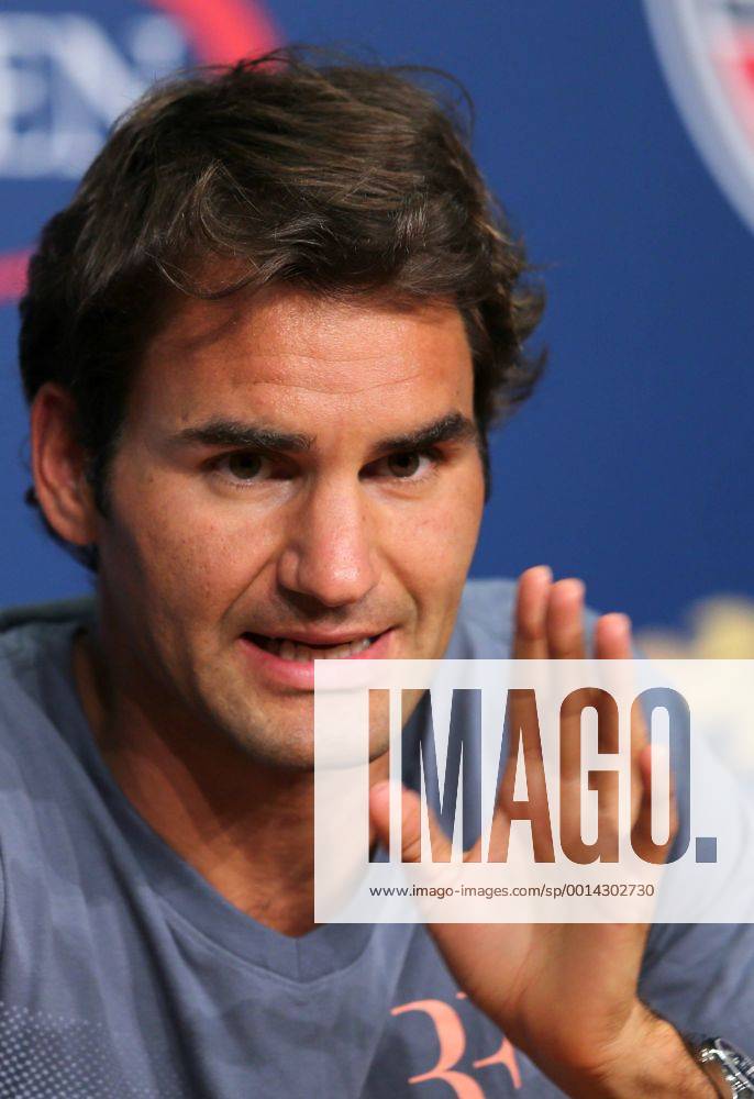 TENNIS - ATP, US Open 2013, PK NEW YORK CITY,NEW YORK,USA,24.AUG.13 - TENNIS - ATP Tennis Herren Tour, US Open 2013, Grand Slam, Flushing Meadows, Pressekonferenz. Bild zeigt Roger Federer (SUI).