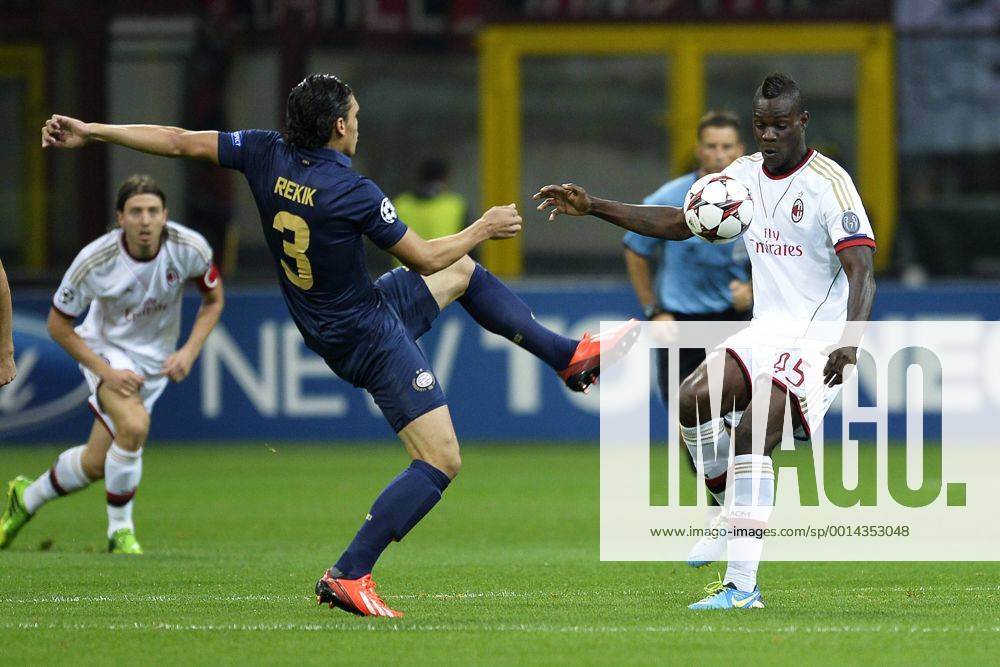 Karim Rekik Psv, Mario Balotelli Milan Milano 28-08-2013 Stadio Giuseppe Meazza Football Calcio Champions League Play-Offs AC Milan - Psv Eindhoven Foto Andrea Staccioli Insidefoto andreaxstaccioli