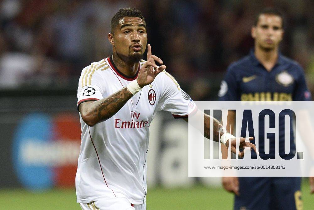 Db Milano 28 08 2013 - Champions League Milan-Psv Eindhoven foto Daniele Buffa Image Sport nella foto: esultanza gol Kevin Prince Boateng
