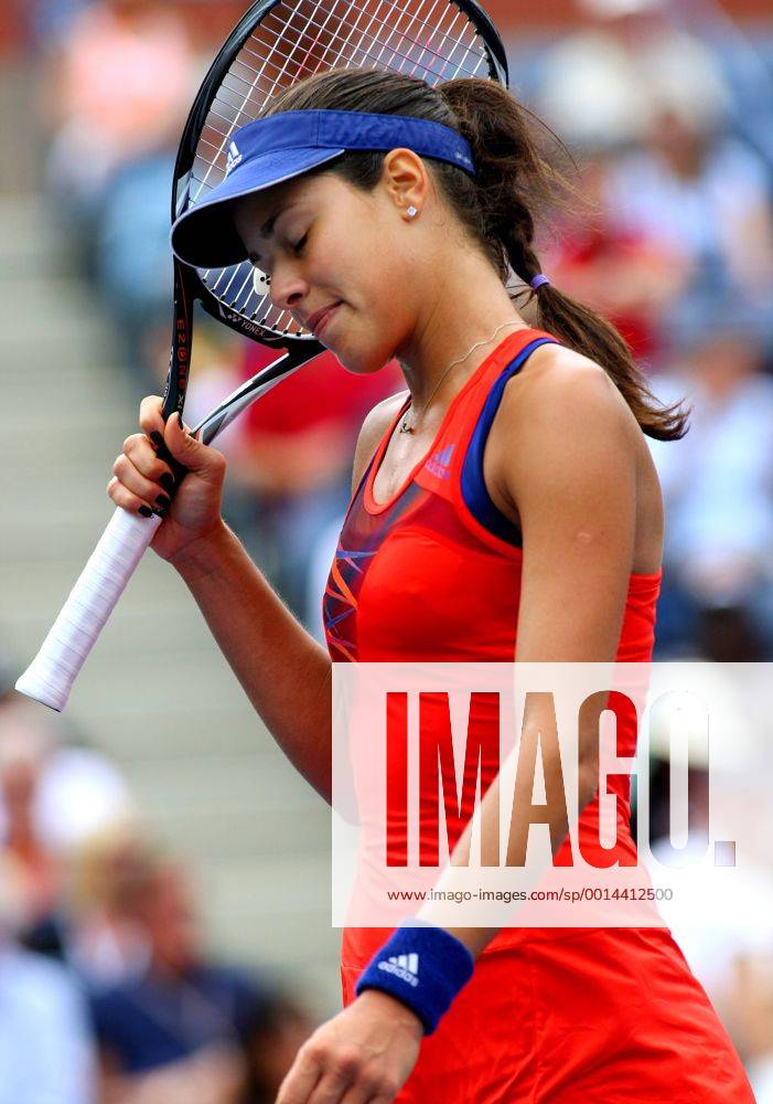Ana Ivanovic of Serbia reacts after losing a game in the third set of their fourth-round match at the U.S. Open Championship held at the USTA BillieJeanKing National Tennis Center on September 3, 2013 in New York City. UPI Photo Monika Graff NYP20130903306