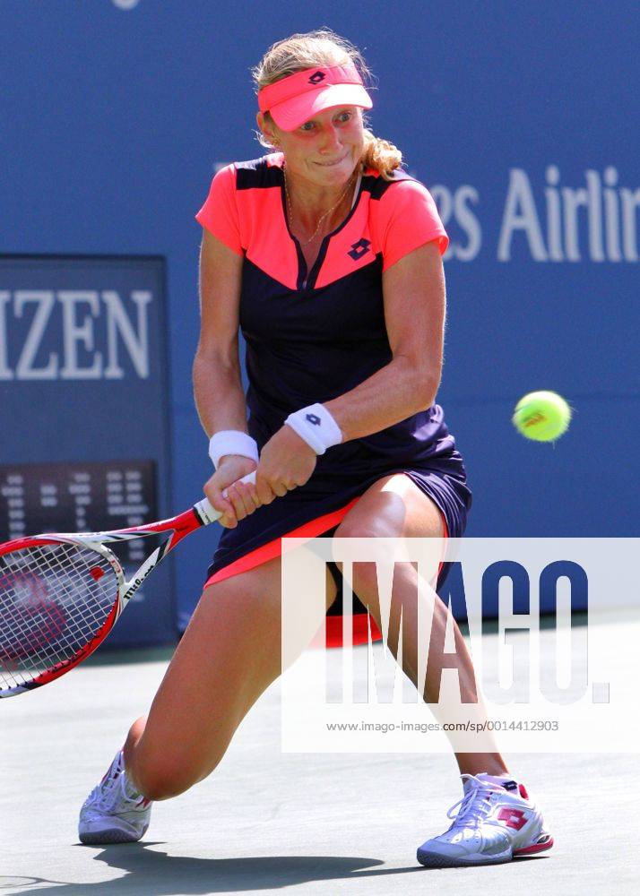 Ekaterina Makarova of Russia returns the ball in the second set during their quarter-final match at the U.S. Open Championship held at the USTA BillieJeanKing National Tennis Center on September 3, 2013 in New York City. UPI Photo Monika Graff NYP20130903320