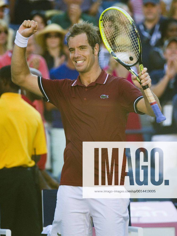 Richard Gasquet of France celebrates in the quarterfinal of the US Open Tennis Championships at the Billie Jean King National Tennis Center in Flushing, New York. TENNIS: SEP 04 US Open Icon250130904144