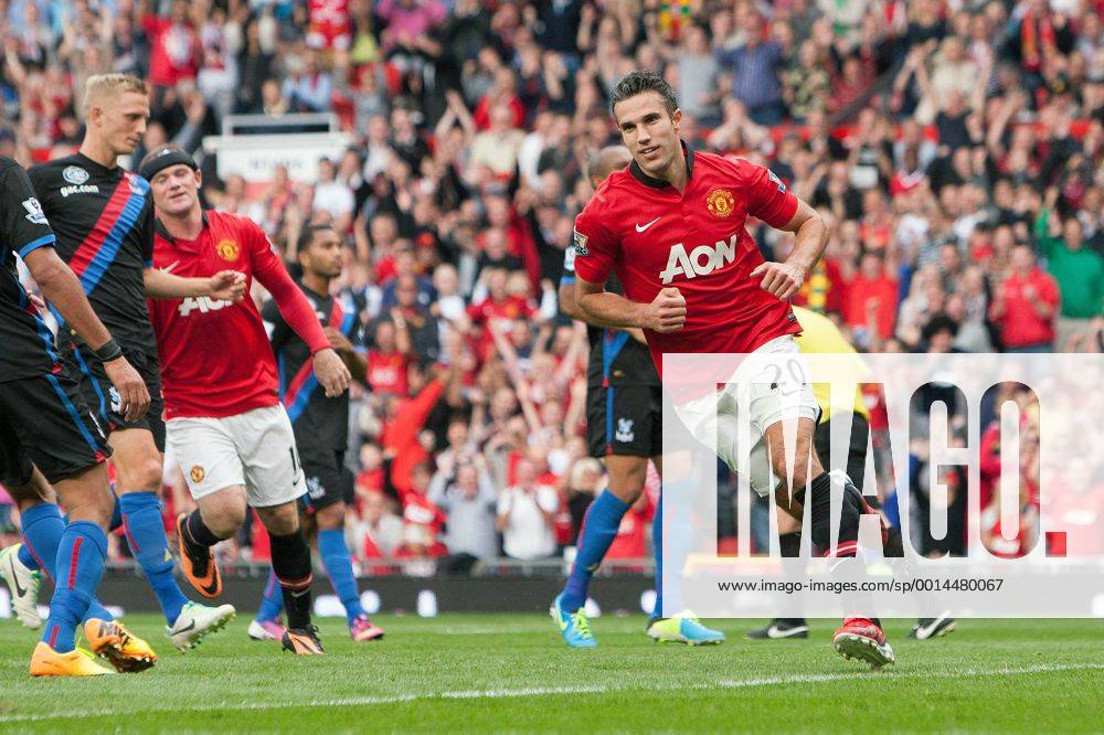 Robin van Persie of Manchester United celebrates his opening goal - Manchester United ManU vs. Crystal Palace - Premier League - Old Trafford - Manchester - 14 09 2013 .