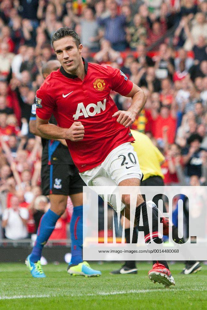 Robin van Persie of Manchester United celebrates his opening goal - Manchester United ManU vs. Crystal Palace - Premier League - Old Trafford - Manchester - 14 09 2013 .