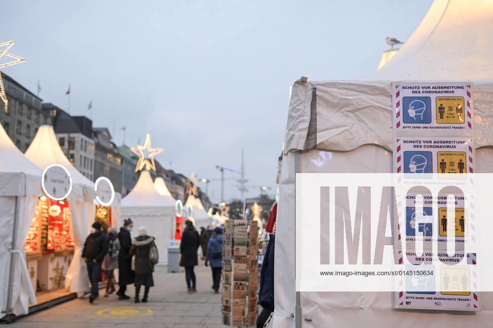 DEUTSCHLAND, Hamburg, Corona Pandemie, Weihnachtsmarkt an der Alster mit Corona Regelungen Hamburg Deutschland
