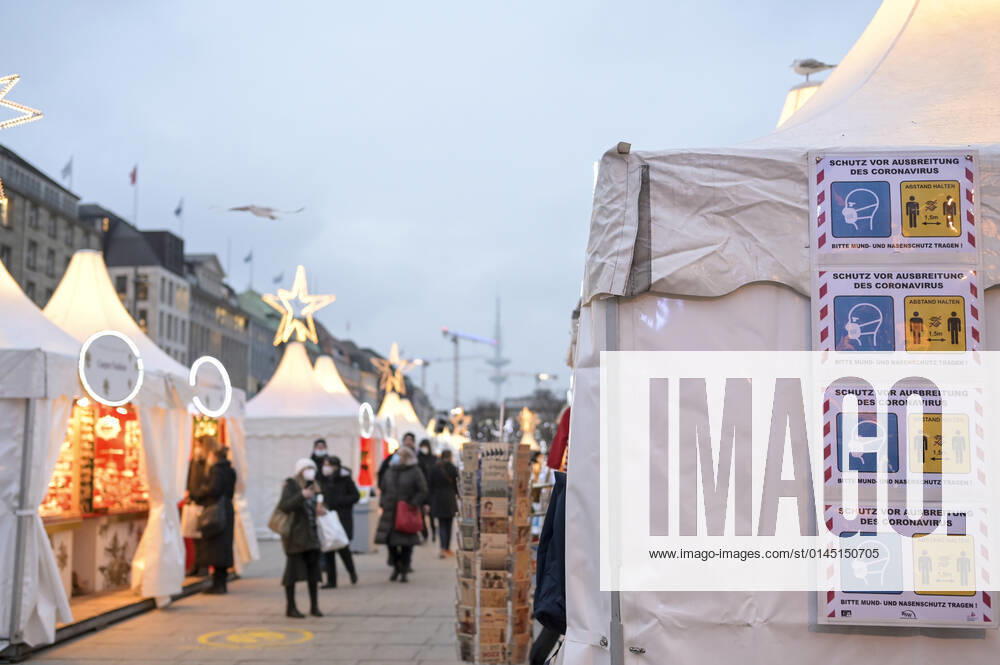 DEUTSCHLAND, Hamburg, Corona Pandemie, Weihnachtsmarkt an der Alster mit Corona Regelungen Hamburg Deutschland