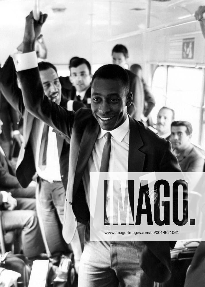 Brazilian football star, Pele, is photographed before they went to Glasgow to play the Scotland team prior to the World Cup Finals in England. 22nd June 1966 UnitedArchives01004005