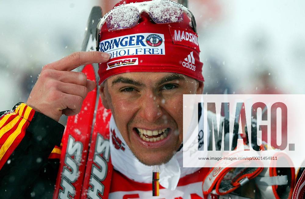 Michael Greis (Deutschland) glücklich Biathlon WM Herren Weltmeisterschaft 2005, 20km 20 km, Kilometer, Vdig Porträt Hochfilzen Freude, Begeisterung,