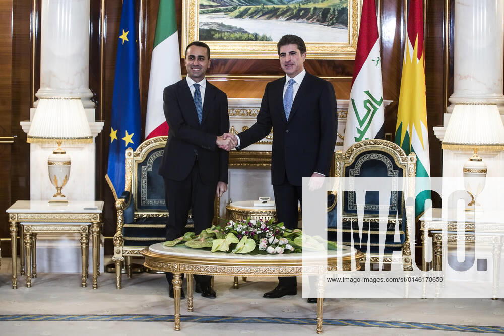 Italian Foreign Minister Luigi Di Maio meets Nechirvan Barzani President of the Kurdistan Region in Iraq, during the mission to Erbil, Iraq, 23 December 2021. ANSA ANGELO CARCONI Roma Italia - ZUMAa110 20211223_zaf_a110_026