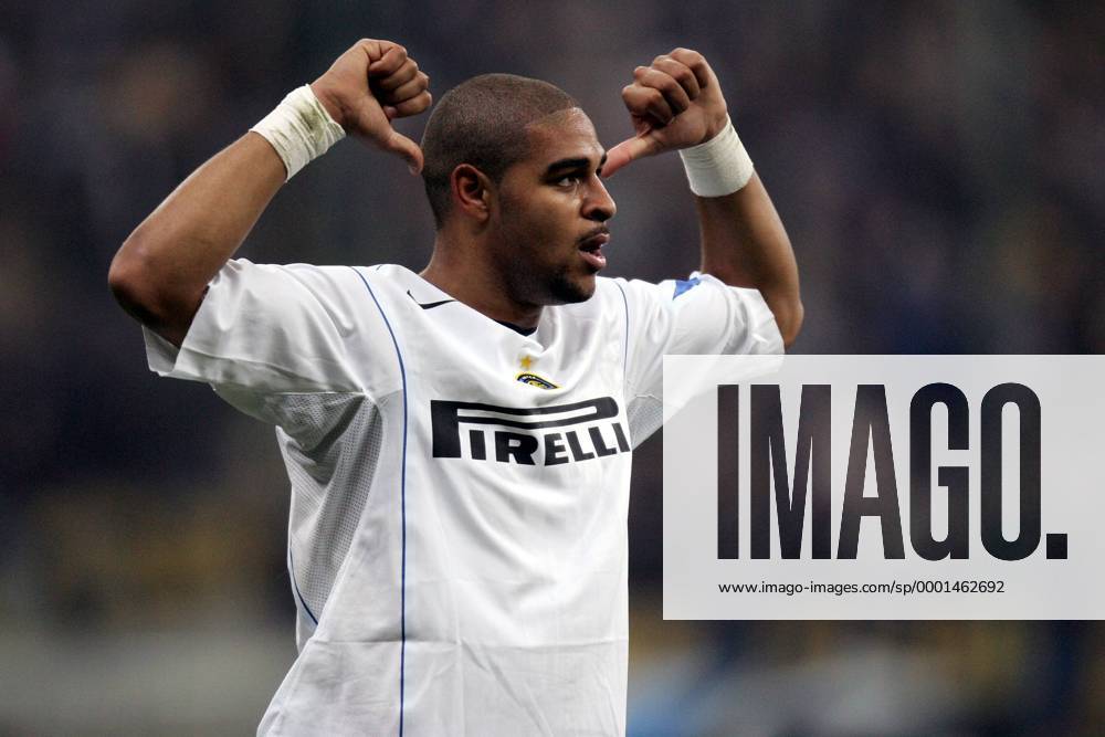 Adriano (Inter) - Torjubel - Fußball EC 1 Herren Champions League 2004 2005, FC Internazionale Mailand, Viertelfinale Einzelbild Mailand Freude,