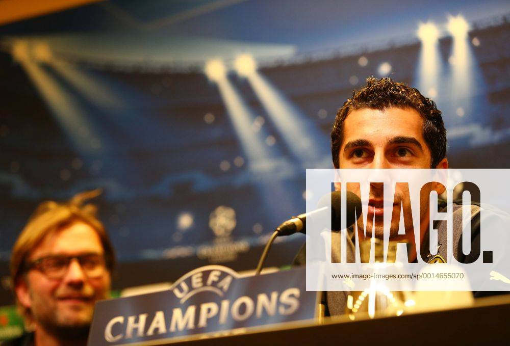 Montag 30.09.2013, Saison 2013 2014, UEFA Champions League, Pressekonferenz im Presseraum des Dortmunder Signal Iduna Parks vor dem Spiel zwischen dem BVB Borussia Dortmund und Olympique de Marseille, Trainer Jürgen Klopp (BVB) und Henrikh Mkhitaryan (BVB), v.l.