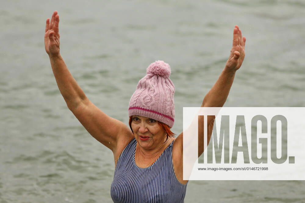 New Year s Cold Water Swim In Baltic Sea A woman reacts after her swim in the Baltic Sea in Gdansk, Poland on 01 January, 2022. About a hundred people took part in the traditional New Year s swim in the Baltic Sea braving the ice cold waters. Gdansk Poland