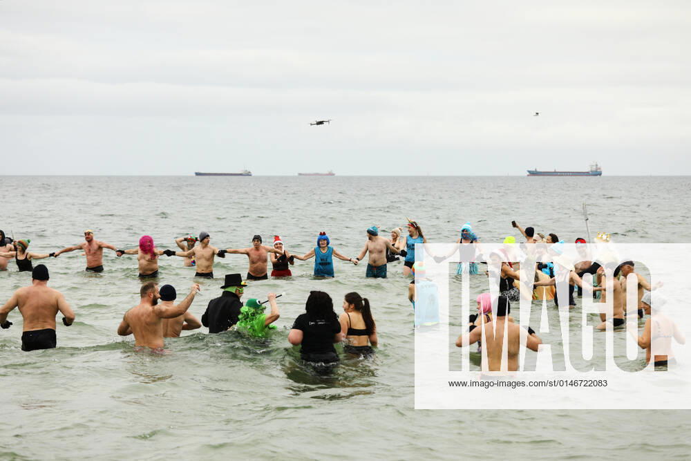 New Year s Cold Water Swim In Baltic Sea People participate in the traditional New Year s cold water swim in Gdansk, Poland on 01 January, 2022. About a hundred people took part in the traditional New Year s swim in the Baltic Sea braving the ice cold waters. Gdansk Poland
