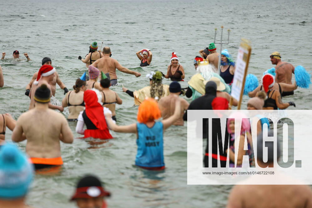 New Year s Cold Water Swim In Baltic Sea People participate in the traditional New Year s cold water swim in Gdansk, Poland on 01 January, 2022. About a hundred people took part in the traditional New Year s swim in the Baltic Sea braving the ice cold waters. Gdansk Poland