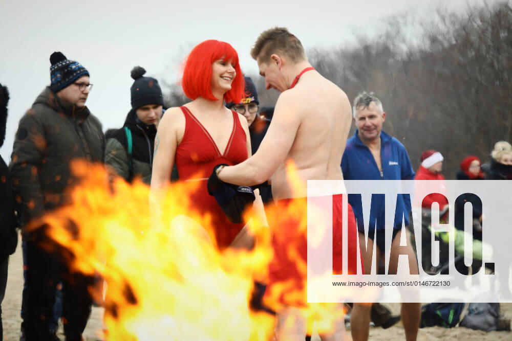 New Year s Cold Water Swim In Baltic Sea Participants warm up before a swim in the Baltic Sea in Gdansk, Poland on 01 January, 2022. About a hundred people took part in the traditional New Year s swim in the Baltic Sea braving the ice cold waters. Gdansk Poland