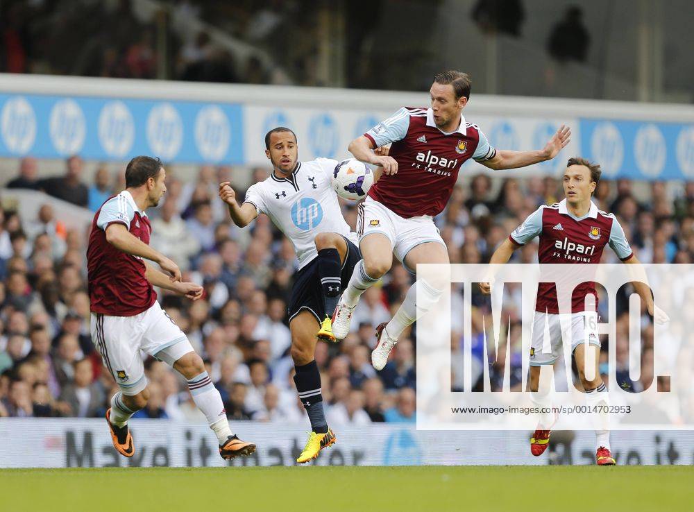 Tottenham s Andros Townsend tussles with West Ham s Kevin Nolan Tottenham Hotspur - West Ham United - Premier League - White Hart Lane - London - England -06 10 2013 - Kleinx .