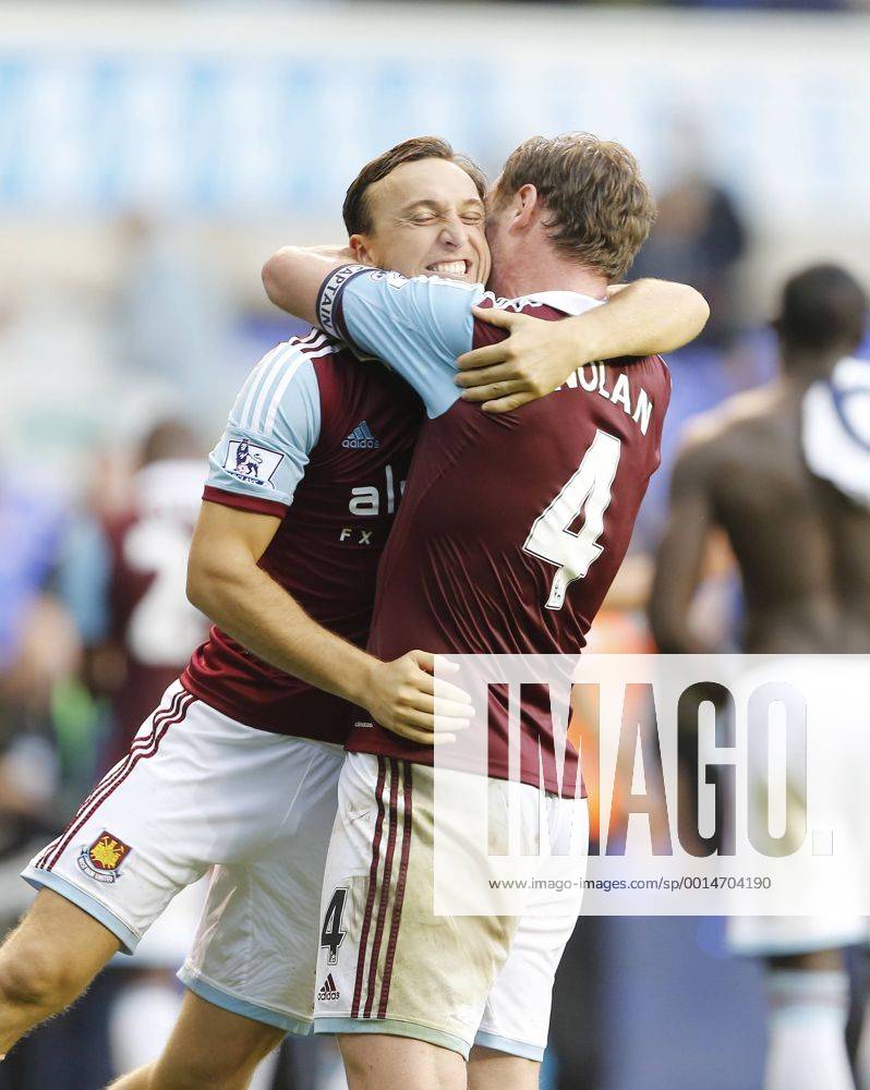 West Ham s Mark Noble celebrates with Kevin Nolan at the final whistle Tottenham Hotspur - West Ham United - Premier League - White Hart Lane - London - England -06 10 2013 - Kleinx .
