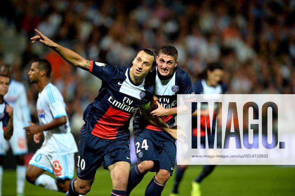 Zlatan Ibrahimovic (psg) - Marco Verratti (psg) FOOTBALL : Marseille vs Paris SG - Ligue 1 - 06 10 2013 AnthonyBIBARD FEP Panoramic