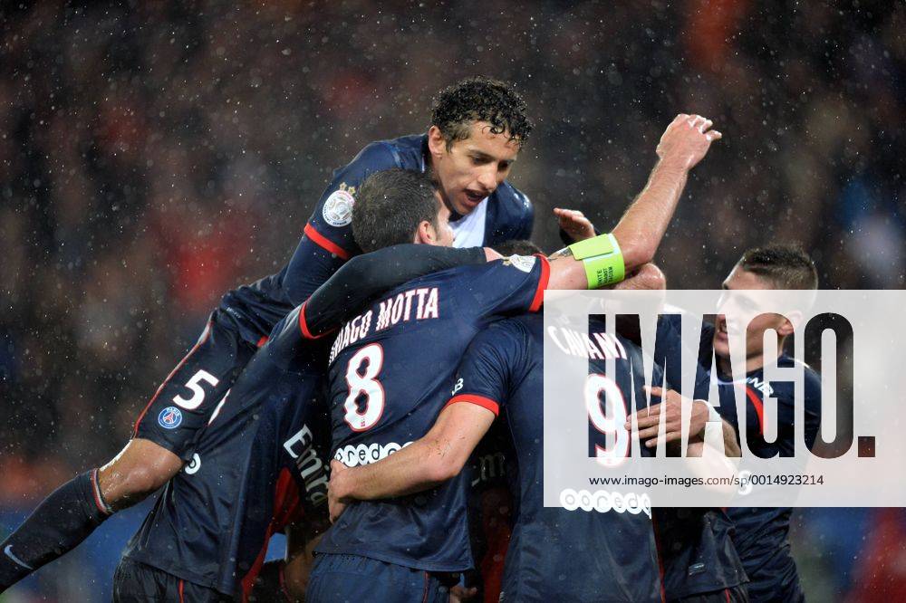Marquinhos (psg) - Marco Verratti (psg) Paris St Germain PSG vs FC Lorient - Ligue 1 - 01 11 2013 AnthonyBIBARD FEP Panoramic