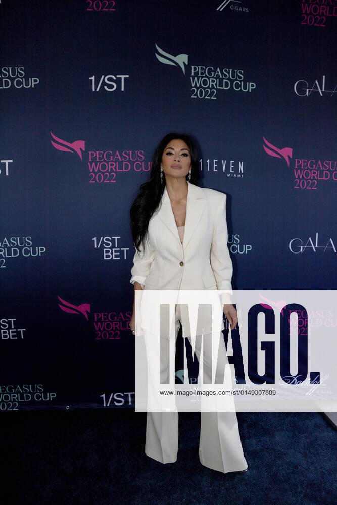 HALLANDALE, FLORIDA - JANUARY 29: Nicole Scherzinger attends the 2022 Pegasus World Cup at Gulfstream on January 29, 2022 in Hallandale, Florida. ..People: Nicole Scherzinger. Hallandale United States Of America - ZUMAs214 20220129_zba_s214_088