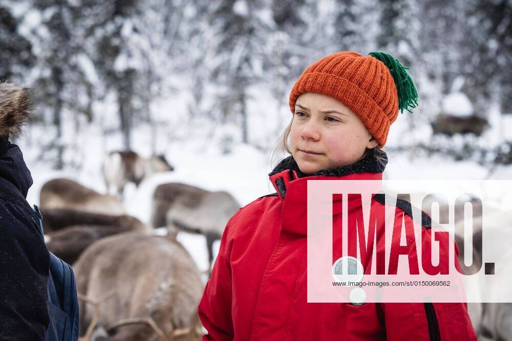 Greta Thunberg and Fridays for future visit Porjus and Nils Johan Utsi, Sirges Sami village, in Sweden on Feb 06, 2022 PORJUS SWEDEN