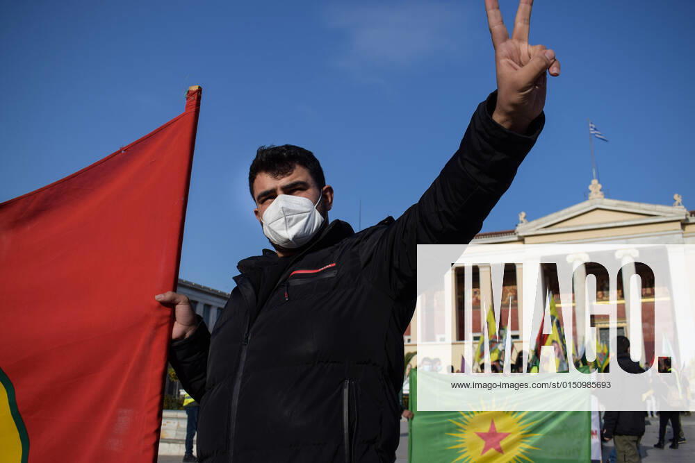 Greece: Kurdish activists hold Marathon protest march to the Turkish Embassy in Athens A Kurdish activist signs while marching in the center of the Greek capital holding a Kurdish flag. Dozens of Kurdish activists hold a 42-kilometer protest march from the historic Marathon village in Attica to the Turkish embassy in Athens, holding flags and shouting slogans such as Freedom for Ocalan . On February 15, 1999: Turkey, with the help of the United States, took revolutionary Kurdish leader, Abdullah Öcalan, captive in Kenya. Öcalan was on his way from the Greek Embassy to the airport and has since remained imprisoned. Athens Greece