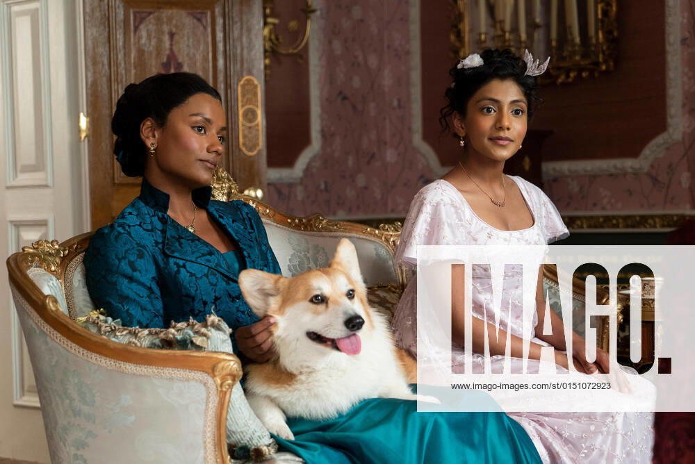 Simone Ashley as Kate Sharma, Charithra Chandran as Edwina Sharma, Bridgerton Season 2 (2022). Photo credit: Liam Daniel Netflix THA