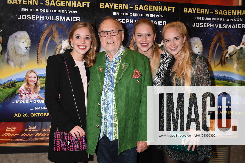 Joseph Vilsmaier with its Daughters Josephine, Theresa and Janina Premiere from Bavaria Sagenhaft at Cinema on Sendlinger Gate in Munich on 19 October 2017