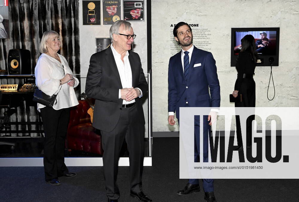 Ingmarie Halling, Klas Bergling, Prince Carl Philip and Princess Sofia at the inauguration of the Avicii experience in Stockholm, Sweden, Feb 24, 2022 STOCKHOLM SWEDEN